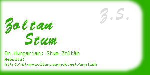 zoltan stum business card